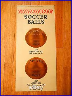 1922 WINCHESTER SHOT SHELLS Soccer Balls Display Advertising 18 x 40 Poster