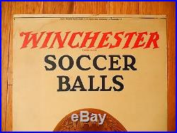 1922 WINCHESTER SHOT SHELLS Soccer Balls Display Advertising 18 x 40 Poster