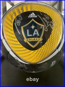 2010 LA Galaxy Team-Signed Adidas Jabulani Match Replica Ball in Glass Case