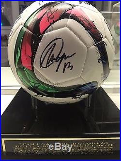 2015 Team USA Women's World Cup Team Signed Soccer Ball + DISPLAY CASE! RARE