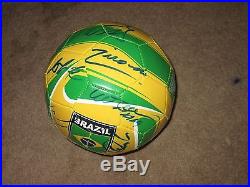 2016 brazil team signed soccer ball w coa