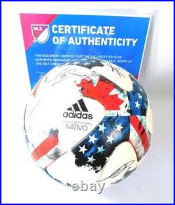 2017 Chicago Fire Red/White/Blue NATIVO OMB Team Signed Soccer Ball COA