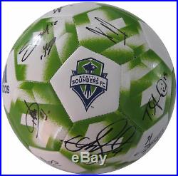 2017 Seattle Sounders Fc, Team, Signed, Autographed, Logo Soccer Ball, Coa, With Proof
