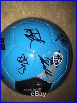 2017 Sporting Kansas City Kc Team Signed Autographed Logo Soccer Ball Coa