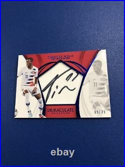 2018-19 Immaculate Collection Ball Swatch Auto RC Timothy Weah 5/25 USA Lille