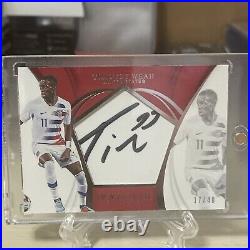 2018-19 PANINI IMMACULATE Timothy Weah USA AUTO BALL SWATCH RC /40 ROOKIE