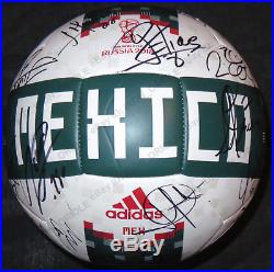 2018 MEXICO team signed ADIDAS World Cup soccer ball PROOF jersey 26 autos