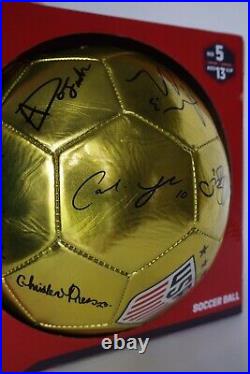 2019 USWNT WOMEN NATIONAL WORLD CUP TEAM SIGNED GOLD SOCCER BALL 22 Autographs