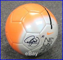 202211 Neymar Signed Full Size NIKE Orange Silver Soccer Ball AUTO PSA/DNA COA