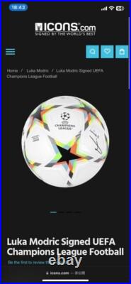 2022 UEFA Champions League Luka Modric autographed Signed Ball Icons