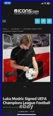 2022 UEFA Champions League Luka Modric autographed Signed Ball Icons