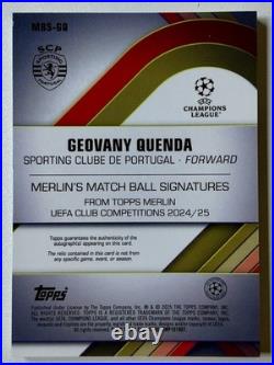 2024-25 Topps Merlin UEFA Geovany Quenda RC Auto Official Match Ball Refractor