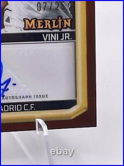 2024 Topps UEFA Merlin Vini Jr Merlin's Match Ball Signature Orange /25 Madrid