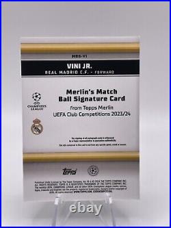 2024 Topps UEFA Merlin Vini Jr Merlin's Match Ball Signature Orange /25 Madrid