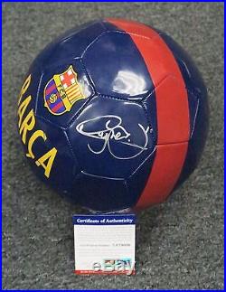 32318 Neymar Signed Full Size NIKE Barcelona Soccer Ball Autograph PSA/DNA COA