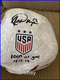 ALEX MORGAN Signed 100th goal Inscribed USA Women's World Cup Nike Ball Fanatics