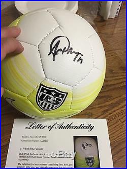 Autographed Alex Morgan Authentic Yellow Nike Soccer Ball Psa Full Letter Signed