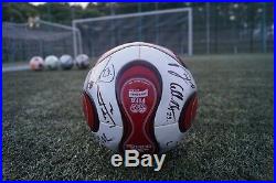 AdidasTeamgeist RED Official match ball 2006 Autographed by Bayer 04 Brand New