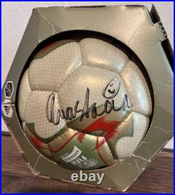 Adidas Fevernova 2002 FIFA World Cup Official Match Ball Signed by Anastacia Adidas Fevernova 2002 FIFA World Cup Official Match Ball Signed by Anastacia