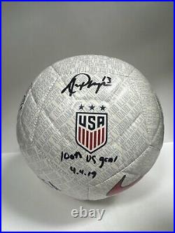 Alex Morgan Signed Nike USA Soccer Ball Size 5'100th US Goal 4.4.19' PSA
