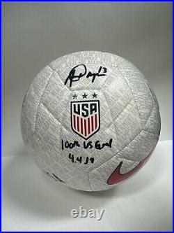 Alex Morgan Signed Nike USA Soccer Ball Size 5'100th US Goal 4.4.19' PSA