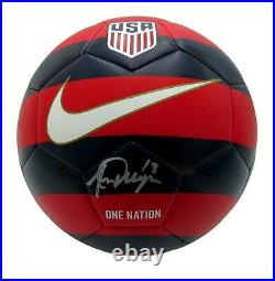 Alex Morgan Signed USA Women's World Cup Red/Blue Nike Soccer Ball JSA 145709