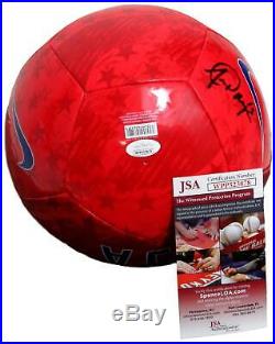 Alex Morgan Signed USA Women's World Cup Red Nike Soccer Ball JSA 145551
