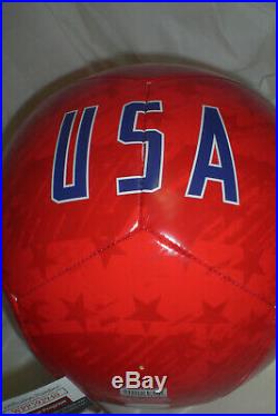 Alex Morgan Signed Women's Team USA Nike RED Size 5 Soccer Ball JSA Witness COA