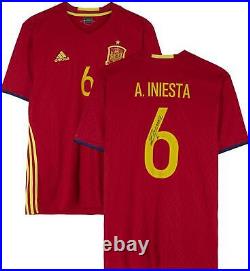 Andres Iniesta Autographed Spain National Team 2016-17 Home Jersey