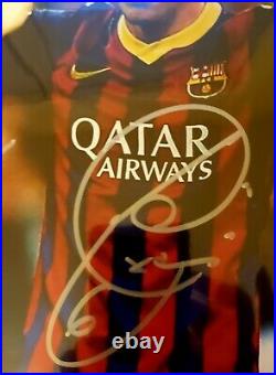 Andres Iniesta FC Barcelona Autographed 11 x 14 Xavi Signed Authentic COA PSA