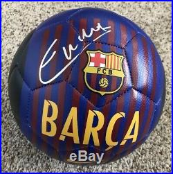 Andres Iniesta Signed Barcelona Size 5 Soccer Ball With Exact Proof