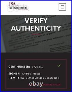 Andres Iniesta Spain Signed 2010 FIFA World Cup Soccer Ball JSA COA VV23810