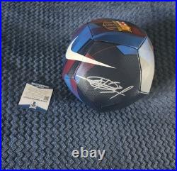 Ansu Fati Hand Signed FC Barcelona Logo Soccer Ball Beckett COA