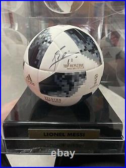 Authentic Signed Lionel Messi Soccer Ball In Case With Sports Memorabilia COA