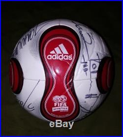 Autographed Official Teamgeist Red & White Soccer Ball