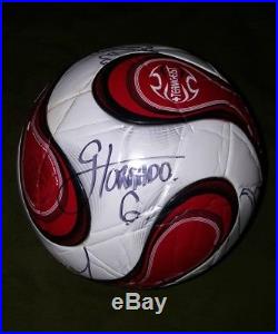 Autographed Official Teamgeist Red & White Soccer Ball