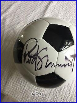 Autographed Rod Stewart Soccer Ball and Picture Program New Never Used