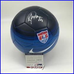 Autographed/Signed ALEX MORGAN World Cup Champs Blue USA Soccer Ball PSA/DNA COA