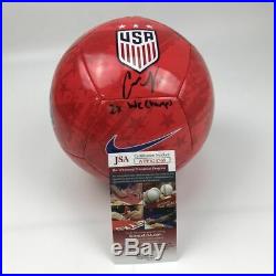 Autographed/Signed CARLI LLOYD 2x WC Champs Red Team USA Soccer Ball JSA COA