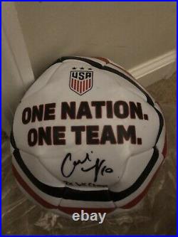 Autographed/Signed CARLI LLOYD 2x WC Champs White Team USA Soccer Ball JSA COA