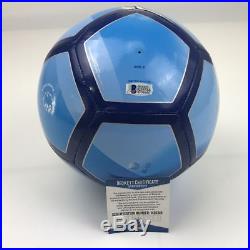 Autographed/Signed CRISTIANO RONALDO Blue Soccer Ball Beckett BAS COA
