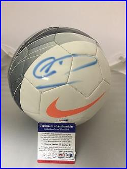 Autographed/Signed CRISTIANO RONALDO White Nike Soccer Ball PSA/DNA COA Auto