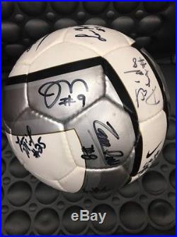 Autographed Womens World Cup USWNT USA Soccer Ball Signed Mia Hamm + Team
