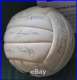 BURNLEY vs SOUTHEND UNITED OFFICIAL MATCH BALL 1982-83 SIGNED BY 26 PLAYERS COA