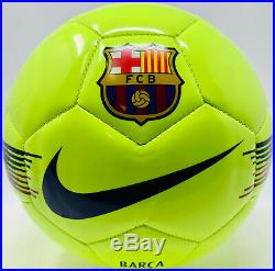 Barcelona Lionel Messi Signed Nike Soccer Ball Leo Neon Beckett BAS COA