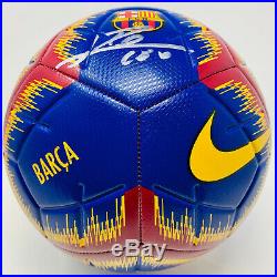 Barcelona Lionel Messi Signed Nike Soccer Ball Leo Shock Beckett BAS COA
