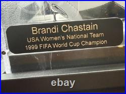 Brandi Chastain Signed Soccer Ball USA Display Case COA 1999 World Cup Champion