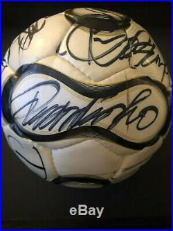 Brazil 2006 World Cup Team Signed Ball Ronaldinho Soccer Football