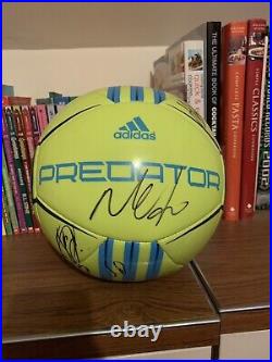 Brazil National Team Autographed Soccer Ball NEYMAR HULK DAVID LUIZ MARCELO MOUR