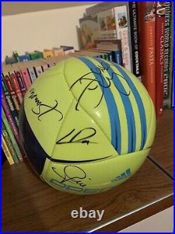 Brazil National Team Autographed Soccer Ball NEYMAR HULK DAVID LUIZ MARCELO MOUR